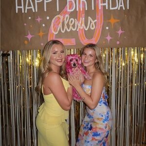 Colorful Floral Strapless Dress
